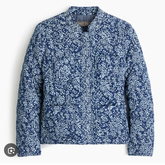 J. Crew Jackets & Blazers - J Crew Point Sur Quilted Floral Jacket Size XXL